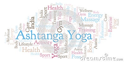 Ashtanga Yoga word cloud. Stock Photo