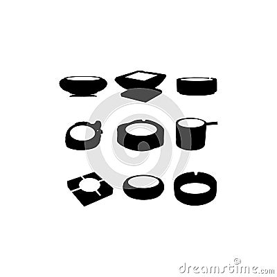 ashtray cigarette icon set creative design Vector Illustration