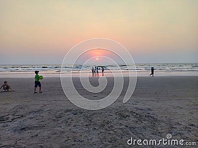 Ashvem Beach, Goa Editorial Stock Photo