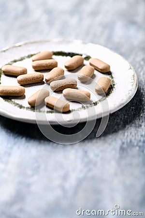 Ashwagandha Withania somnifera tablets. Stock Photo