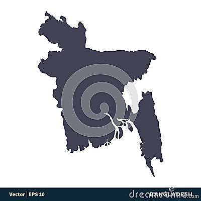 Bangladesh - Asia Countries Map Icon Vector Logo Template Illustration Design. Vector EPS 10. Vector Illustration