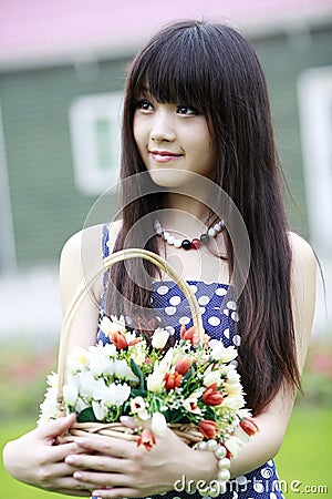 Asia beauty outdoor portrait Stock Photo