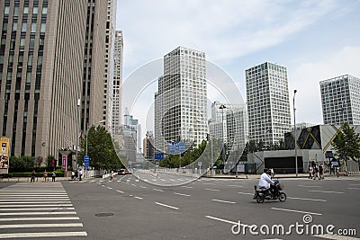 Asia Beijing Central Business District, China, modern architecture, city many-storied buildings Editorial Stock Photo