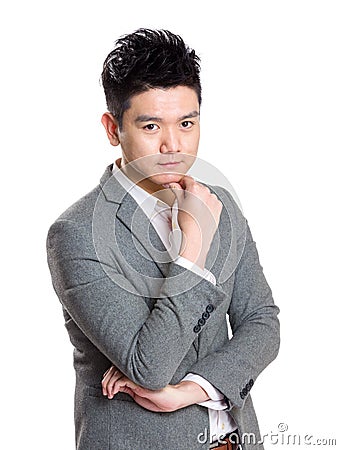 Asia businessman thinking Stock Photo