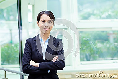 Asia businesswoman at outdoor Stock Photo