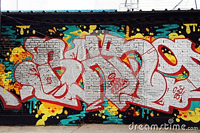 Asia China, Beijing, 798 Art District, wall graffiti Editorial Stock Photo
