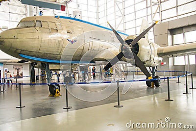 Asia China, Beijing, Civil Aviation Museum,Indoor exhibition hall Editorial Stock Photo