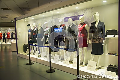 Asia China, Beijing, Civil Aviation Museum,Indoor exhibition hallï¼Œwork clothes Editorial Stock Photo