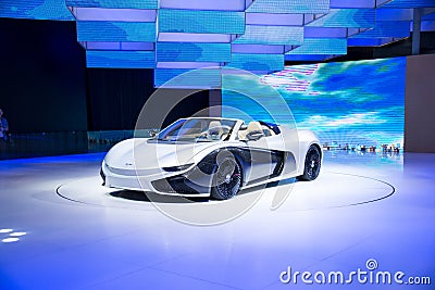 Asia China, Beijing, 2016 international automobile exhibition, Indoor exhibition hall,Electric sports car, the future of K50 Editorial Stock Photo