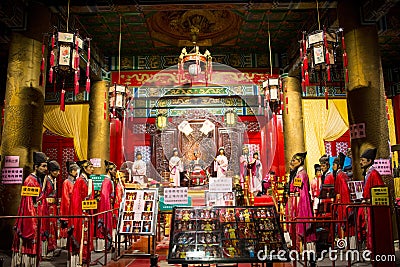 Asia China, Beijing Minghuang waxwork Palaceï¼ŒHistorical and cultural landscape of the Ming Dynasty in China Editorial Stock Photo