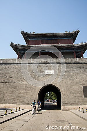 Asia, China, Beijing, South City, antique buildings, Editorial Stock Photo