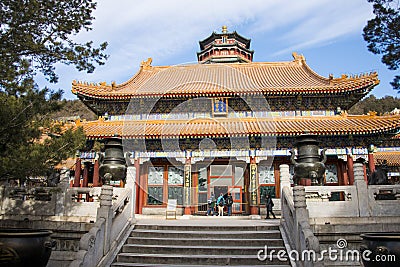 Asia China, Beijing, the Summer Palace,Garden buildings, pavilions Editorial Stock Photo
