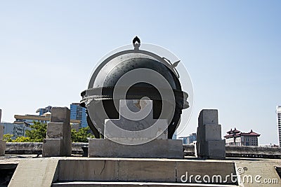 In Asia, Chinese, Beijing, Ancient Observatory, observatory, the astronomical instruments Editorial Stock Photo
