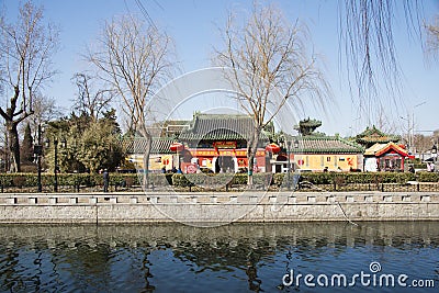 Asia Chinese, Beijing, Shichahai scenic area, fire god temple Editorial Stock Photo