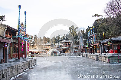 Asia Chinese, Beijing, the Summer Palace, landscape architecture, Suzhou Street Editorial Stock Photo