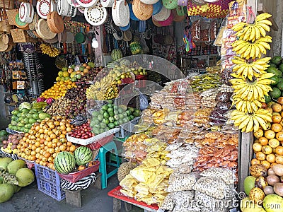 Asia Indonesia Bali Bedugul Badung Market Balinese Shopping Fresh Tropical Fruits Heaven Paradise Food Harvest Land Plantation Editorial Stock Photo