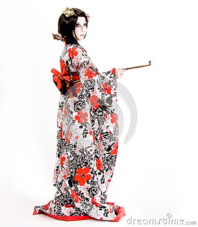 Asia japanese cosplay Kabuki girl Stock Photo