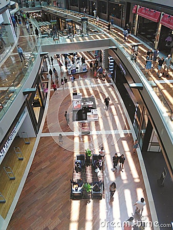 Indoor shopping mall in Marina Bay Sands Singapore Editorial Stock Photo