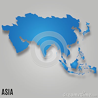 Asia map card Vector Illustration