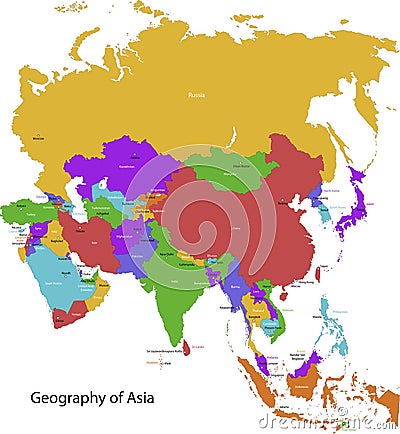 Asia map Stock Photo