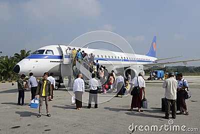 ASIA MYANMAR AIRPLANE MYANMA AIRWAYS Editorial Stock Photo