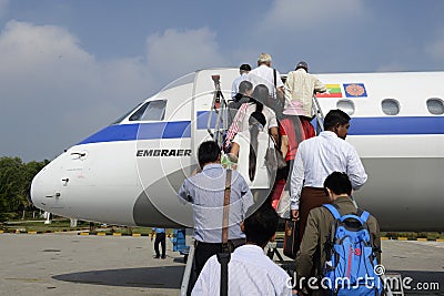 ASIA MYANMAR AIRPLANE MYANMA AIRWAYS Editorial Stock Photo