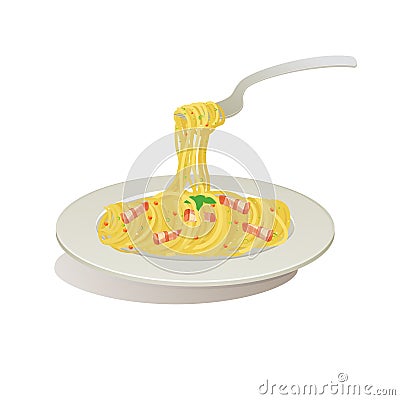 Asia noodle food art Vector Illustration