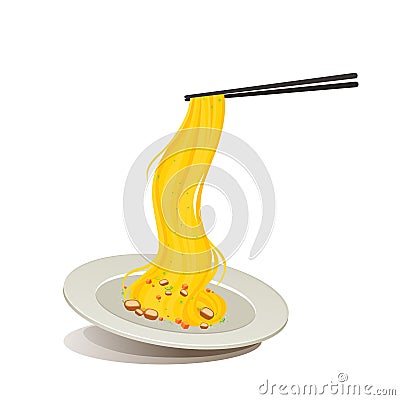 Asia noodle food art Vector Illustration