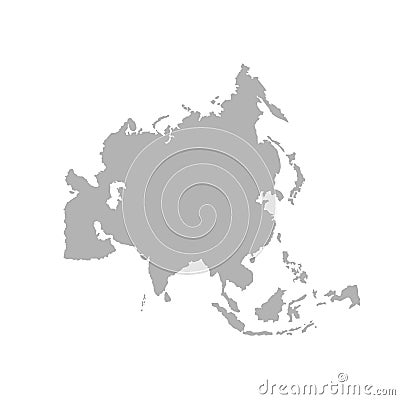 Asia outline world map - Vector Cartoon Illustration