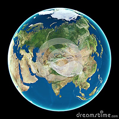 Asia on planet Earth Stock Photo
