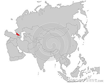 Asia - Political Map of Asia Stock Photo