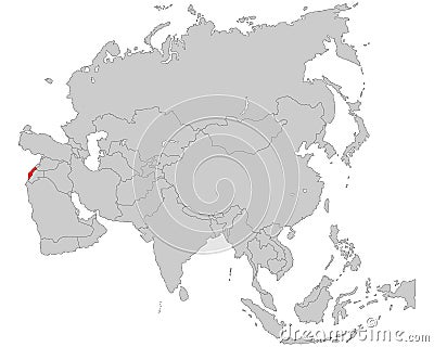 Asia - Political Map of Asia Stock Photo