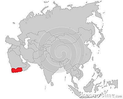 Asia - Political Map of Asia Vector Illustration