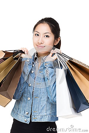 Asia shopping girl Stock Photo