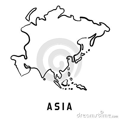 Asia simplified map Vector Illustration