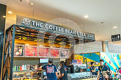 The Coffee Bean & Tea Leaf CBTL franchise cafe store in Singapore Expo. Editorial Stock Photo