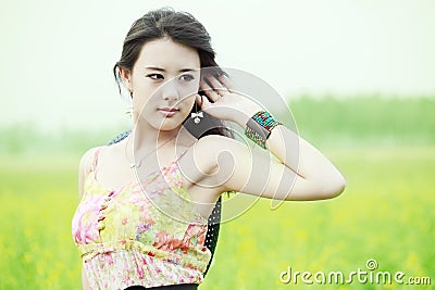 Asia summer girl Stock Photo