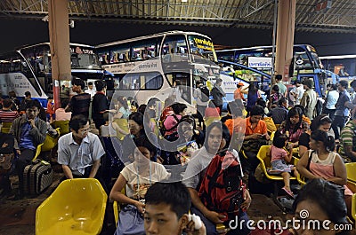 ASIA THAILAND BANGKOK TRANSPORT BUS TERMINAL Editorial Stock Photo
