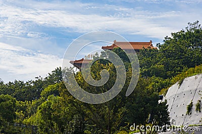 Asian Architecture Monastery of Fo Guang Shan Buddha Museum in Kaohsiung, Taiwan Stock Photo