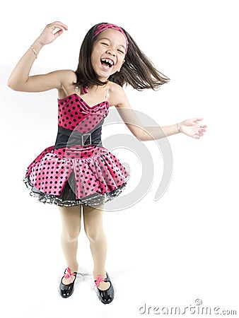 Asian Ballerina Dancing Stock Photo