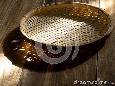 Asian bamboo food basket Stock Photo