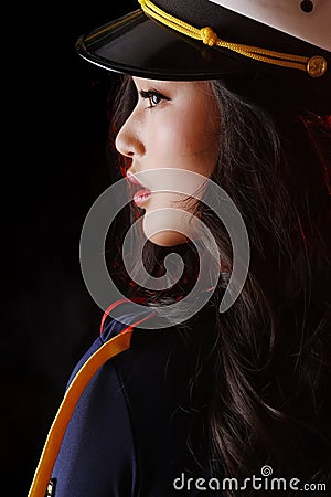 Asian beauty side face close-up Stock Photo