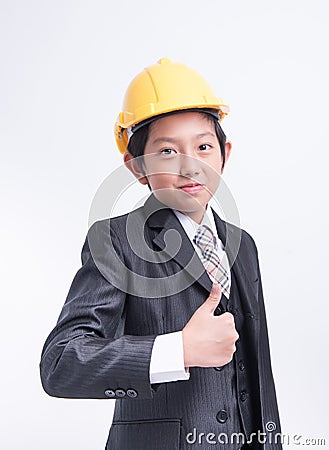 Asian boy businessman Stock Photo