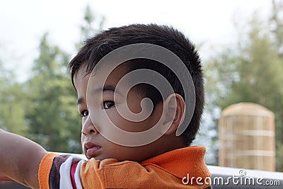 Asian boy are misses story Stock Photo
