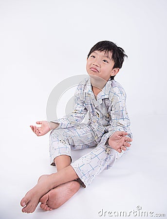 Asian boy sleepy Stock Photo