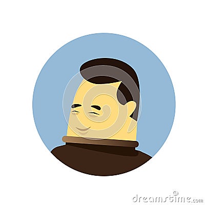Asian Business Man Avatar Icon Isolated Chinese Or Korean Businessman Profile Vector Illustration