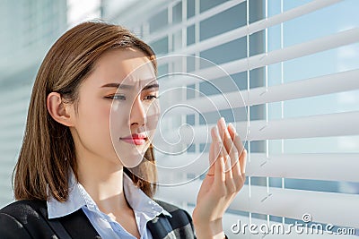 Business woman with oily skin Stock Photo