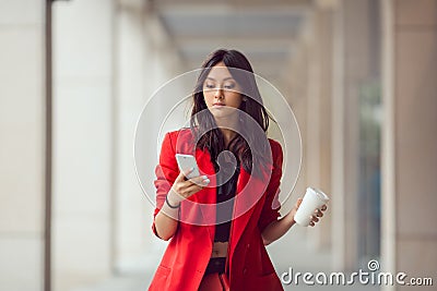 Asian business woman outdoors Stock Photo