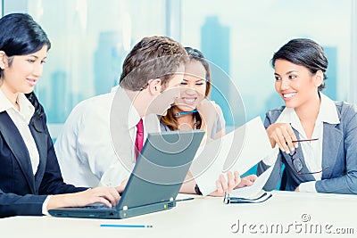Asian Businesspeople having meeting Stock Photo