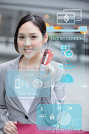 Credit facial recognition Stock Photo